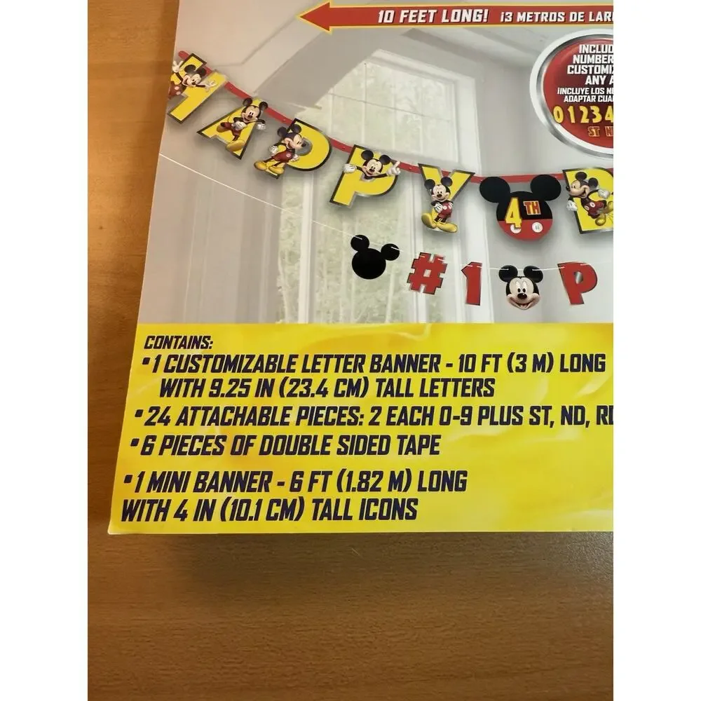 Disney Junior Mickey JUMBO Letter Banner Kit - BONUS Mini Banner - NEW SEALED